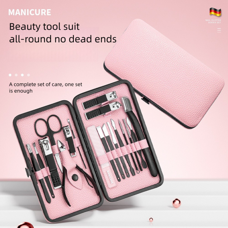 Nail Care Kit Mens - 18-częściowy zestaw do manicure i pedicure,