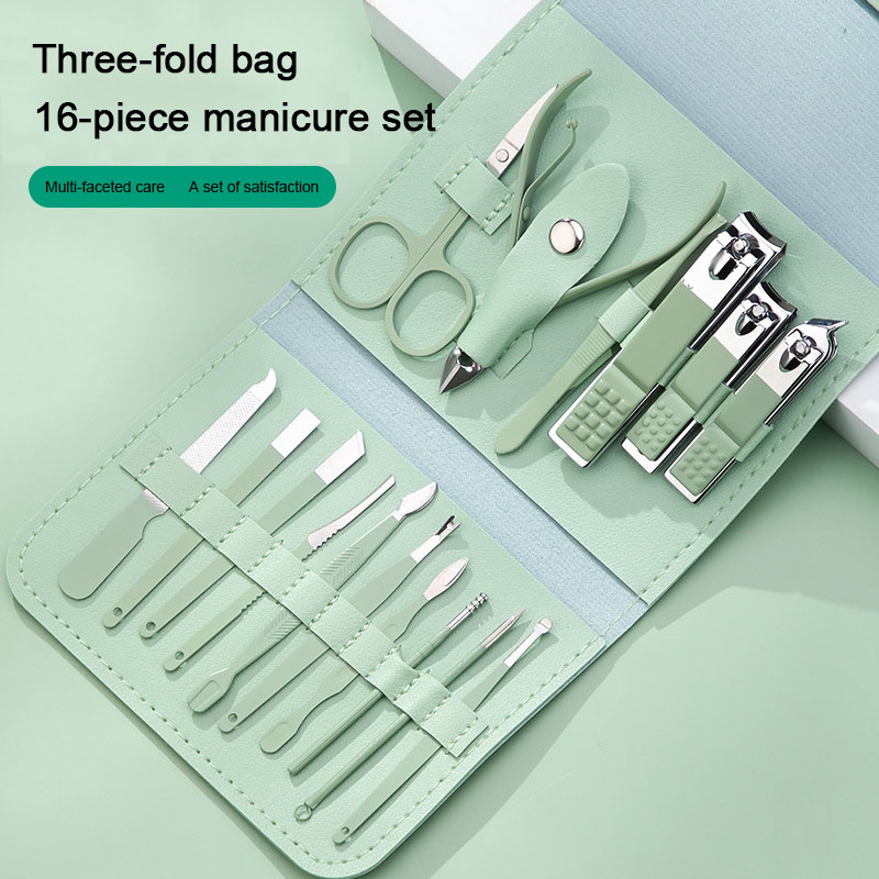 Nail Care Kit Mens - 16-częściowy profesjonalny zestaw do paznokci ze