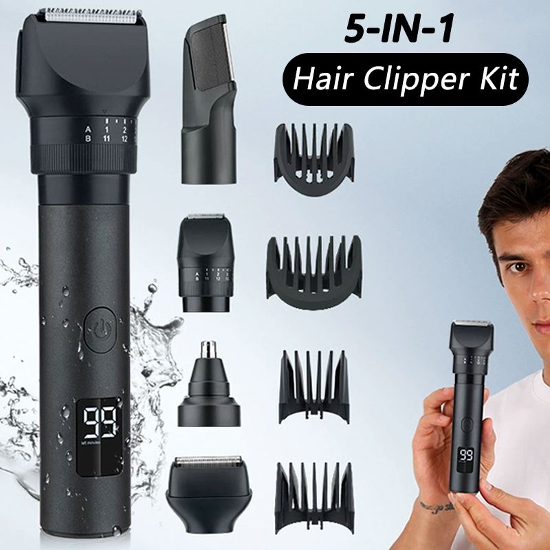 Mens Grooming Barber - Bezprzewodowa maszynka do strzyżenia włosów 5-w-1