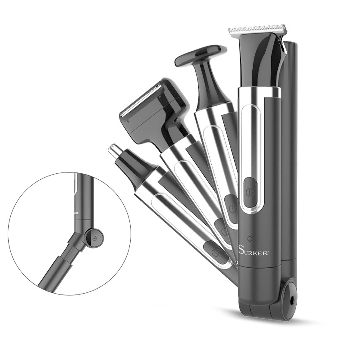 Men Grooming Full Body - Surker 4-w-1 Golarka dla Mężczyzn Zestaw