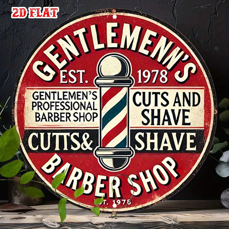 Men'S Grooming Barbershop - Klasyczna tabliczka aluminiowa 2D w stylu