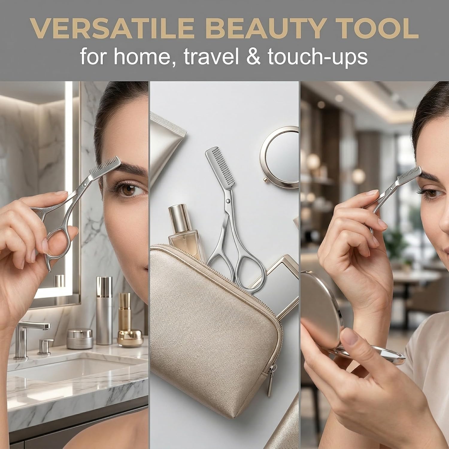 Nożyczki do brwi ze stali nier – Men'S Grooming Mirror recenzja i cena