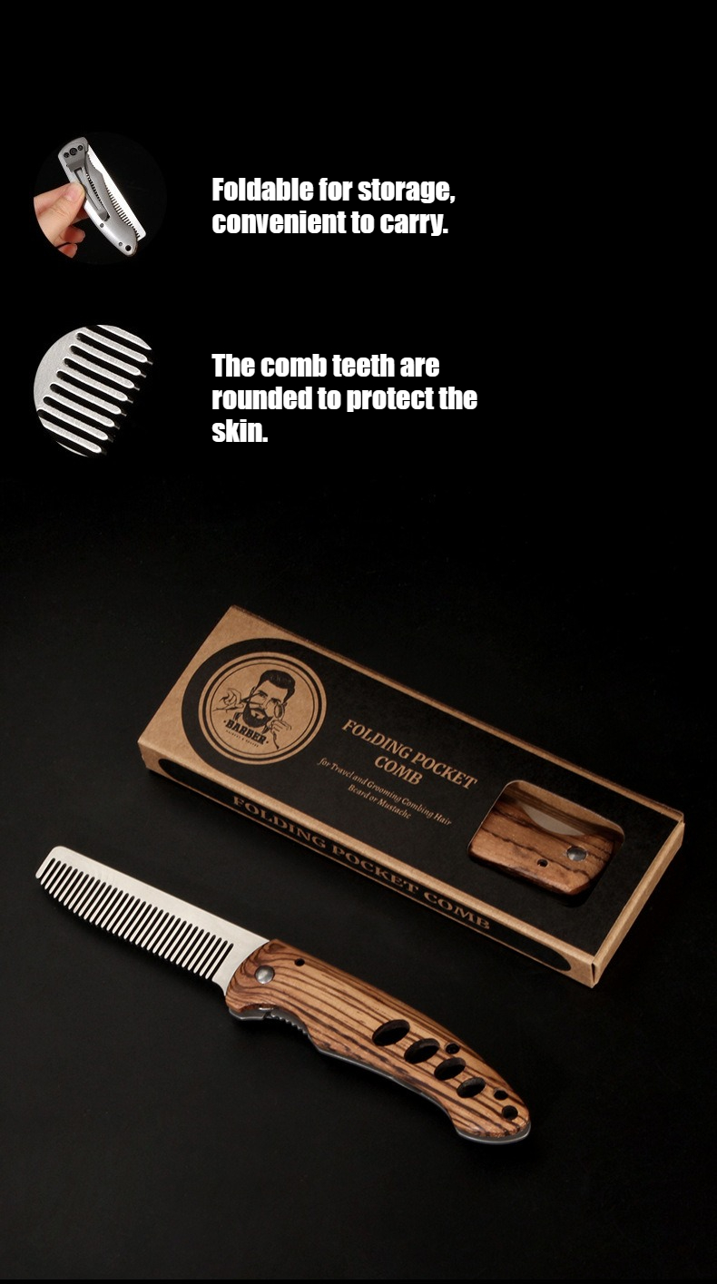 Składany grzebień do brody z l – Mens Grooming Barber recenzja i cena